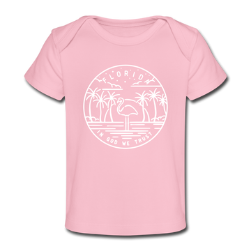 Florida Baby T-Shirt - Organic State Design Florida Infant T-Shirt - light pink
