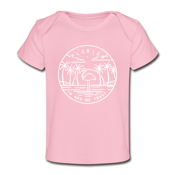 Florida Baby T-Shirt - Organic State Design Florida Infant T-Shirt - light pink