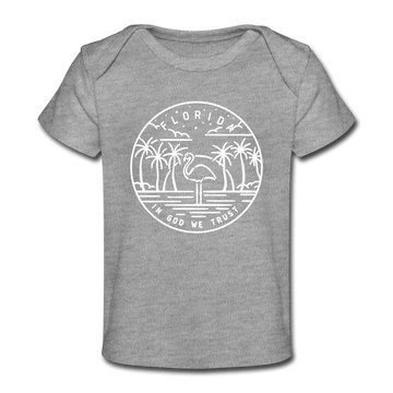 Florida Baby T-Shirt - Organic State Design Florida Infant T-Shirt - heather gray