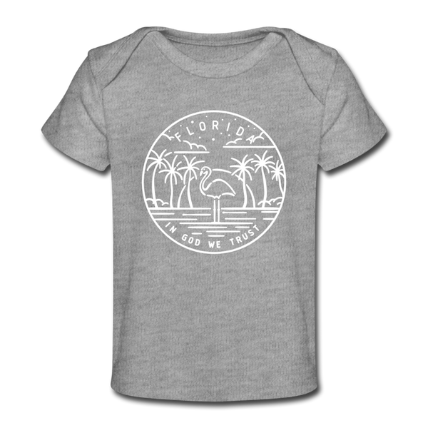 Florida Baby T-Shirt - Organic State Design Florida Infant T-Shirt - heather gray