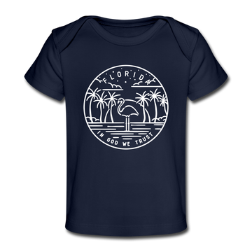 Florida Baby T-Shirt - Organic State Design Florida Infant T-Shirt - dark navy
