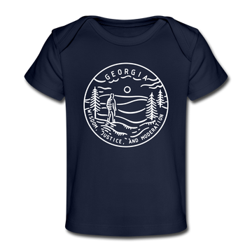 Georgia Baby T-Shirt - Organic State Design Georgia Infant T-Shirt - dark navy