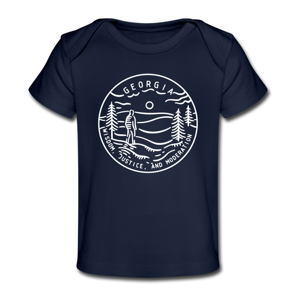 Georgia Baby T-Shirt - Organic State Design Georgia Infant T-Shirt - dark navy