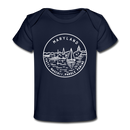 Maryland Baby T-Shirt - Organic State Design Maryland Infant T-Shirt - dark navy