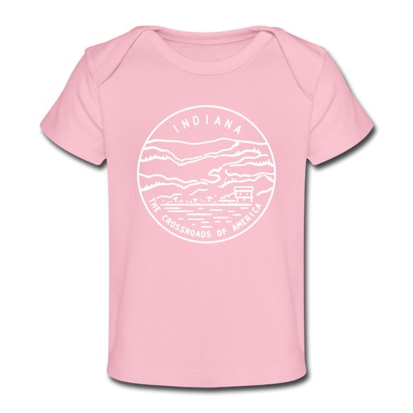 Indiana Baby T-Shirt - Organic State Design Indiana Infant T-Shirt - light pink
