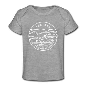 Indiana Baby T-Shirt - Organic State Design Indiana Infant T-Shirt - heather gray