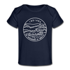 Indiana Baby T-Shirt - Organic State Design Indiana Infant T-Shirt - dark navy