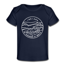 Indiana Baby T-Shirt - Organic State Design Indiana Infant T-Shirt - dark navy