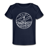 Maine Baby T-Shirt - Organic State Design Maine Infant T-Shirt - dark navy