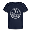Maine Baby T-Shirt - Organic State Design Maine Infant T-Shirt - dark navy