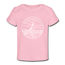 Massachusetts Baby T-Shirt - Organic State Design Massachusetts Infant T-Shirt - light pink