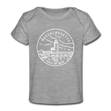 Massachusetts Baby T-Shirt - Organic State Design Massachusetts Infant T-Shirt - heather gray