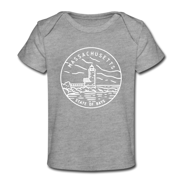 Massachusetts Baby T-Shirt - Organic State Design Massachusetts Infant T-Shirt - heather gray