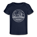 Iowa Baby T-Shirt - Organic State Design Iowa Infant T-Shirt - dark navy