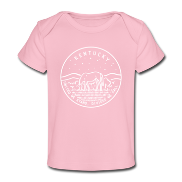 Kentucky Baby T-Shirt - Organic State Design Kentucky Infant T-Shirt - light pink