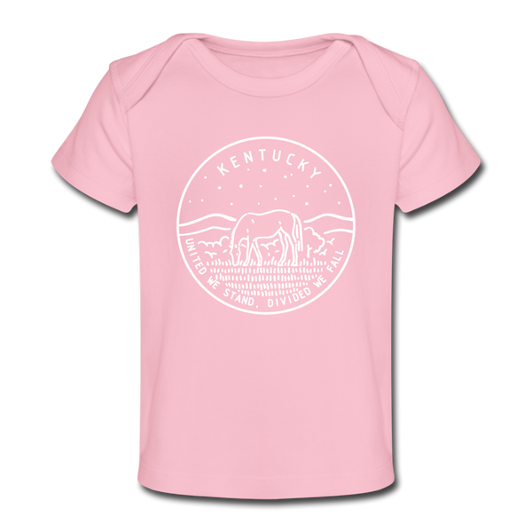 Kentucky Baby T-Shirt - Organic State Design Kentucky Infant T-Shirt - light pink