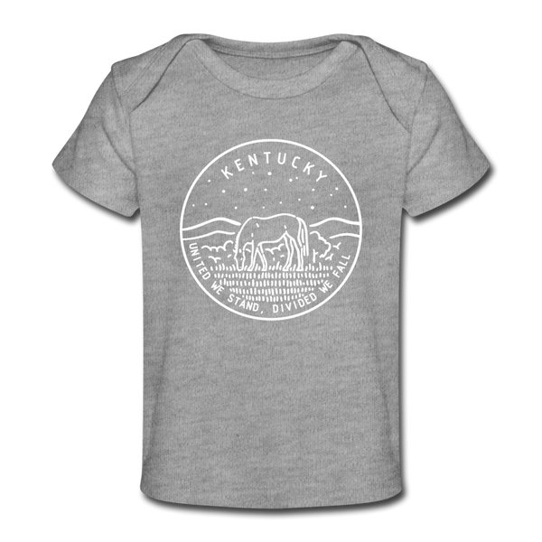 Kentucky Baby T-Shirt - Organic State Design Kentucky Infant T-Shirt - heather gray
