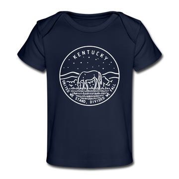 Kentucky Baby T-Shirt - Organic State Design Kentucky Infant T-Shirt - dark navy