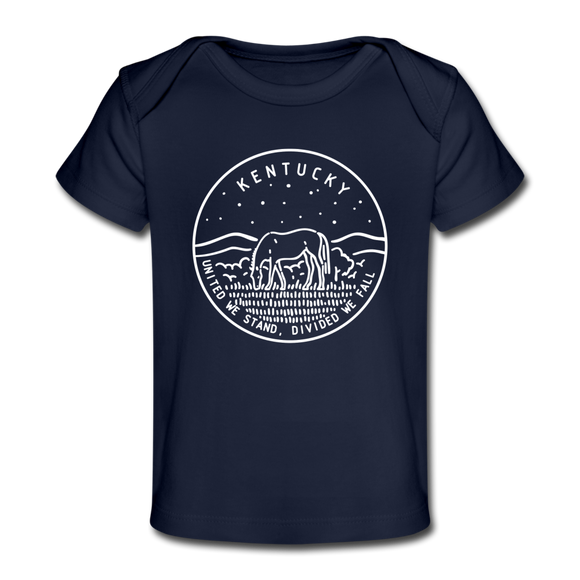 Kentucky Baby T-Shirt - Organic State Design Kentucky Infant T-Shirt - dark navy