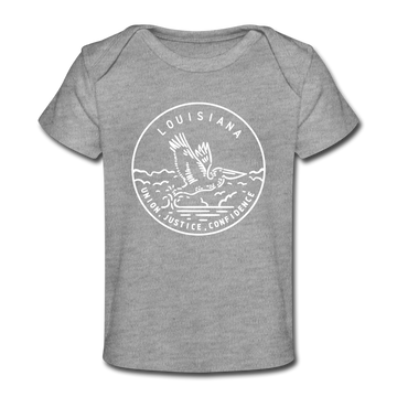 Louisiana Baby T-Shirt - Organic State Design Louisiana Infant T-Shirt - heather gray