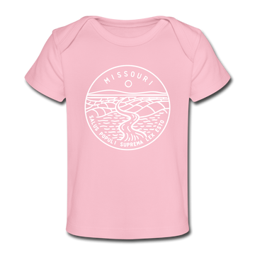Missouri Baby T-Shirt - Organic State Design Missouri Infant T-Shirt - light pink