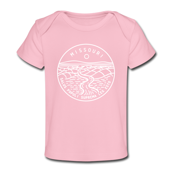 Missouri Baby T-Shirt - Organic State Design Missouri Infant T-Shirt - light pink