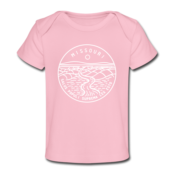 Missouri Baby T-Shirt - Organic State Design Missouri Infant T-Shirt - light pink