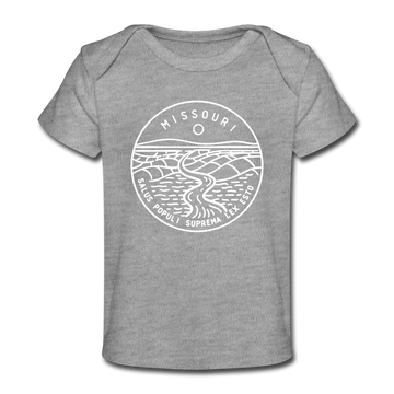Missouri Baby T-Shirt - Organic State Design Missouri Infant T-Shirt - heather gray