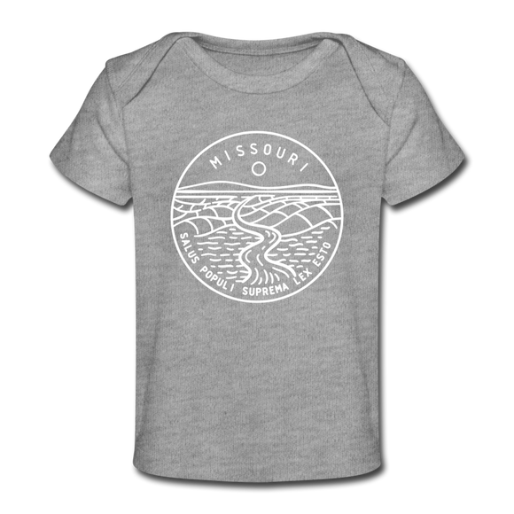 Missouri Baby T-Shirt - Organic State Design Missouri Infant T-Shirt - heather gray