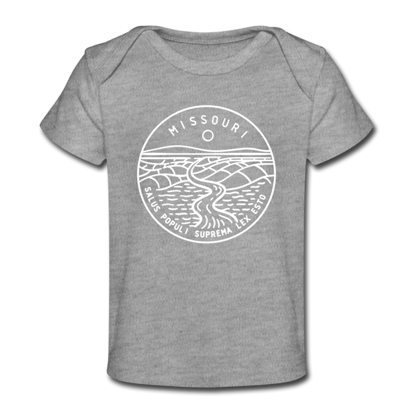 Missouri Baby T-Shirt - Organic State Design Missouri Infant T-Shirt - heather gray