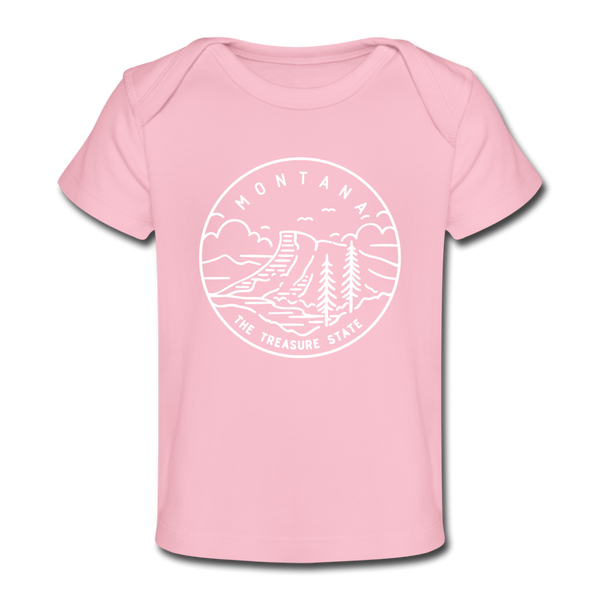 Montana Baby T-Shirt - Organic State Design Montana Infant T-Shirt - light pink