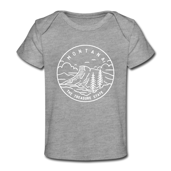 Montana Baby T-Shirt - Organic State Design Montana Infant T-Shirt - heather gray