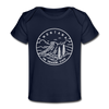 Montana Baby T-Shirt - Organic State Design Montana Infant T-Shirt - dark navy