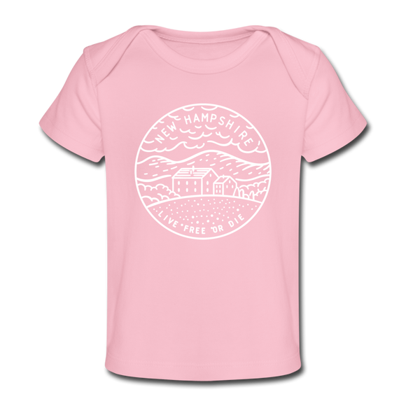 New Hampshire Baby T-Shirt - Organic State Design New Hampshire Infant T-Shirt - light pink