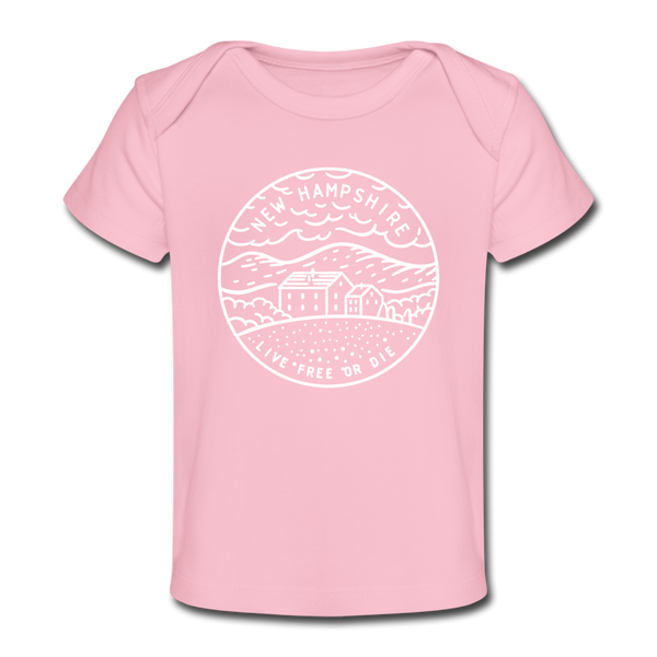 New Hampshire Baby T-Shirt - Organic State Design New Hampshire Infant T-Shirt - light pink