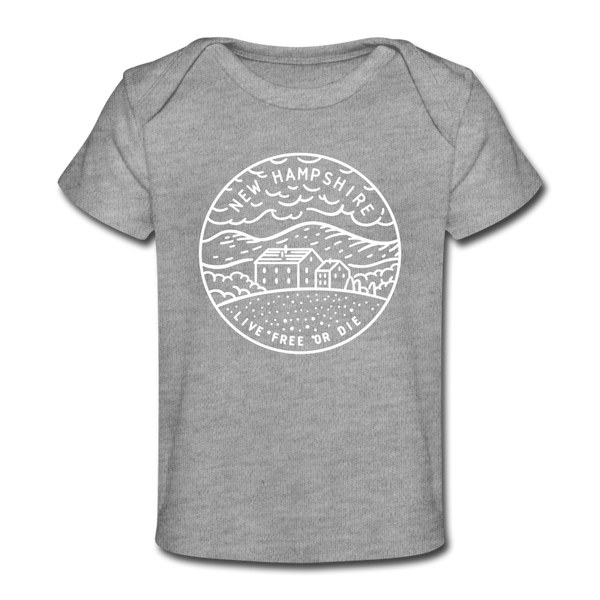 New Hampshire Baby T-Shirt - Organic State Design New Hampshire Infant T-Shirt - heather gray