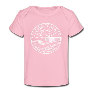 New Jersey Baby T-Shirt - Organic State Design New Jersey Infant T-Shirt - light pink