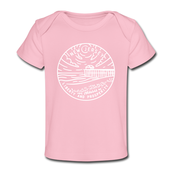 New Jersey Baby T-Shirt - Organic State Design New Jersey Infant T-Shirt - light pink