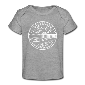New Jersey Baby T-Shirt - Organic State Design New Jersey Infant T-Shirt - heather gray