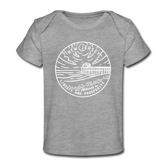 New Jersey Baby T-Shirt - Organic State Design New Jersey Infant T-Shirt - heather gray
