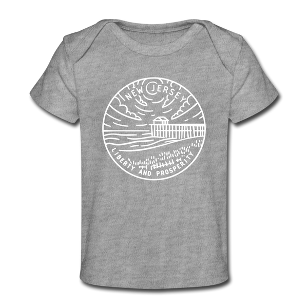 New Jersey Baby T-Shirt - Organic State Design New Jersey Infant T-Shirt - heather gray