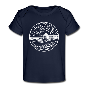 New Jersey Baby T-Shirt - Organic State Design New Jersey Infant T-Shirt - dark navy