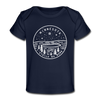 Minnesota Baby T-Shirt - Organic State Design Minnesota Infant T-Shirt - dark navy