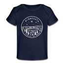 Minnesota Baby T-Shirt - Organic State Design Minnesota Infant T-Shirt - dark navy