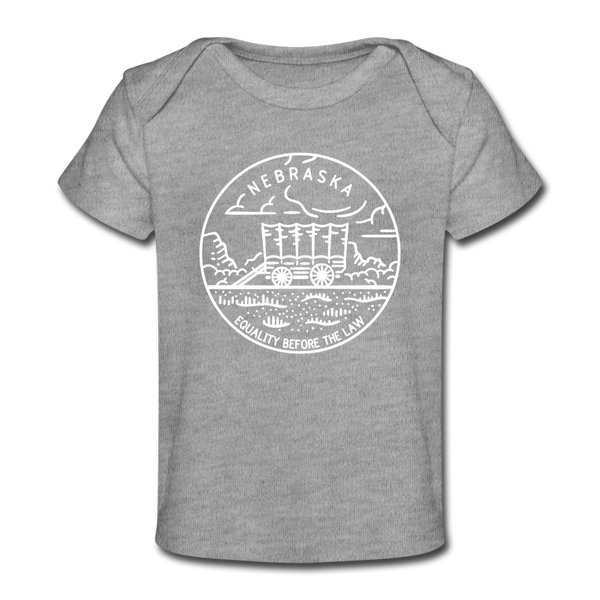 Nebraska Baby T-Shirt - Organic State Design Nebraska Infant T-Shirt - heather gray