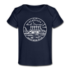 Nebraska Baby T-Shirt - Organic State Design Nebraska Infant T-Shirt - dark navy