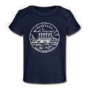 Nebraska Baby T-Shirt - Organic State Design Nebraska Infant T-Shirt - dark navy