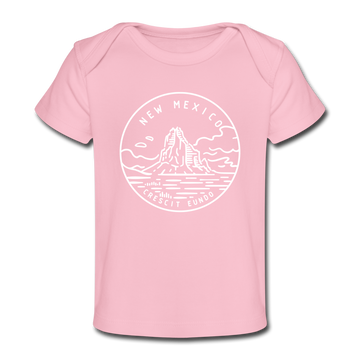 New Mexico Baby T-Shirt - Organic State Design New Mexico Infant T-Shirt - light pink