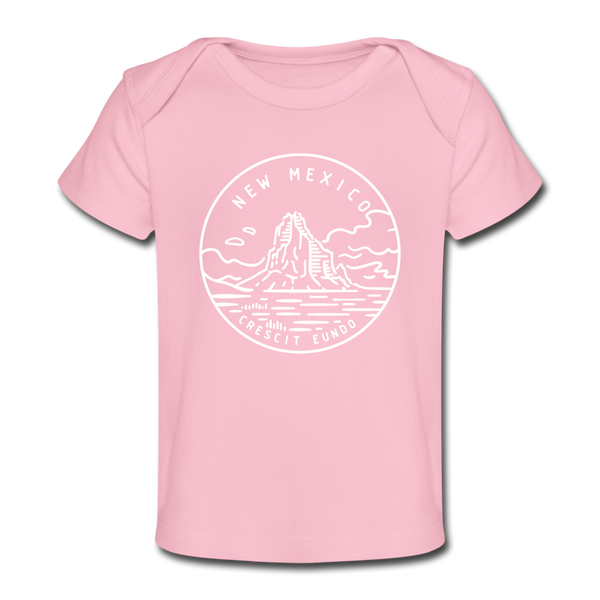 New Mexico Baby T-Shirt - Organic State Design New Mexico Infant T-Shirt - light pink