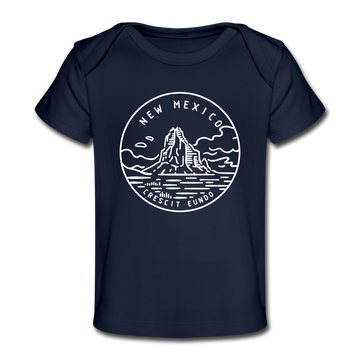 New Mexico Baby T-Shirt - Organic State Design New Mexico Infant T-Shirt - dark navy